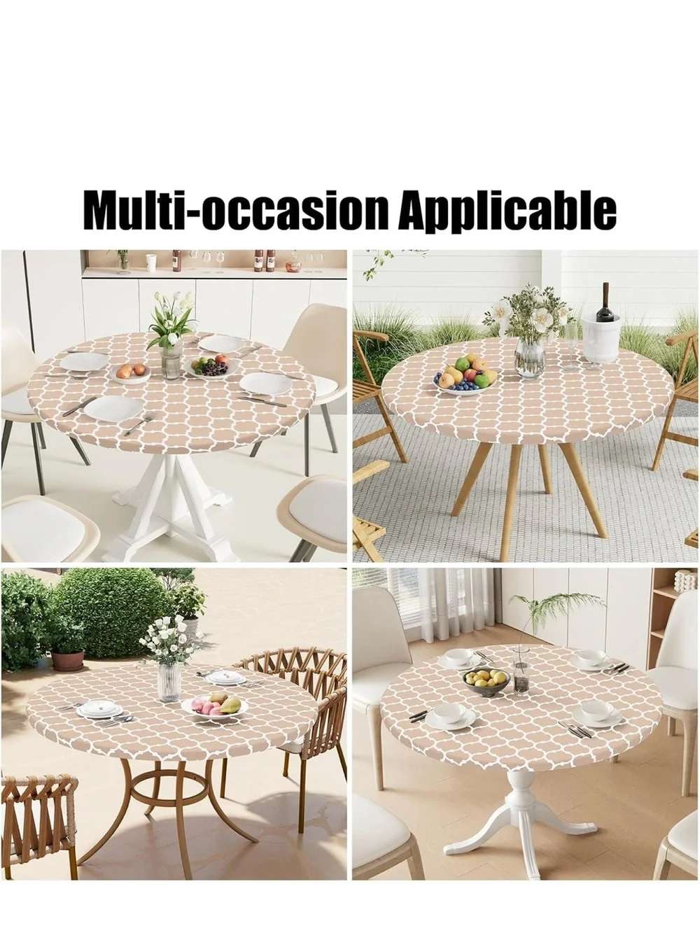 Fitted Vinyl Round Tablecloth — 25”-30”